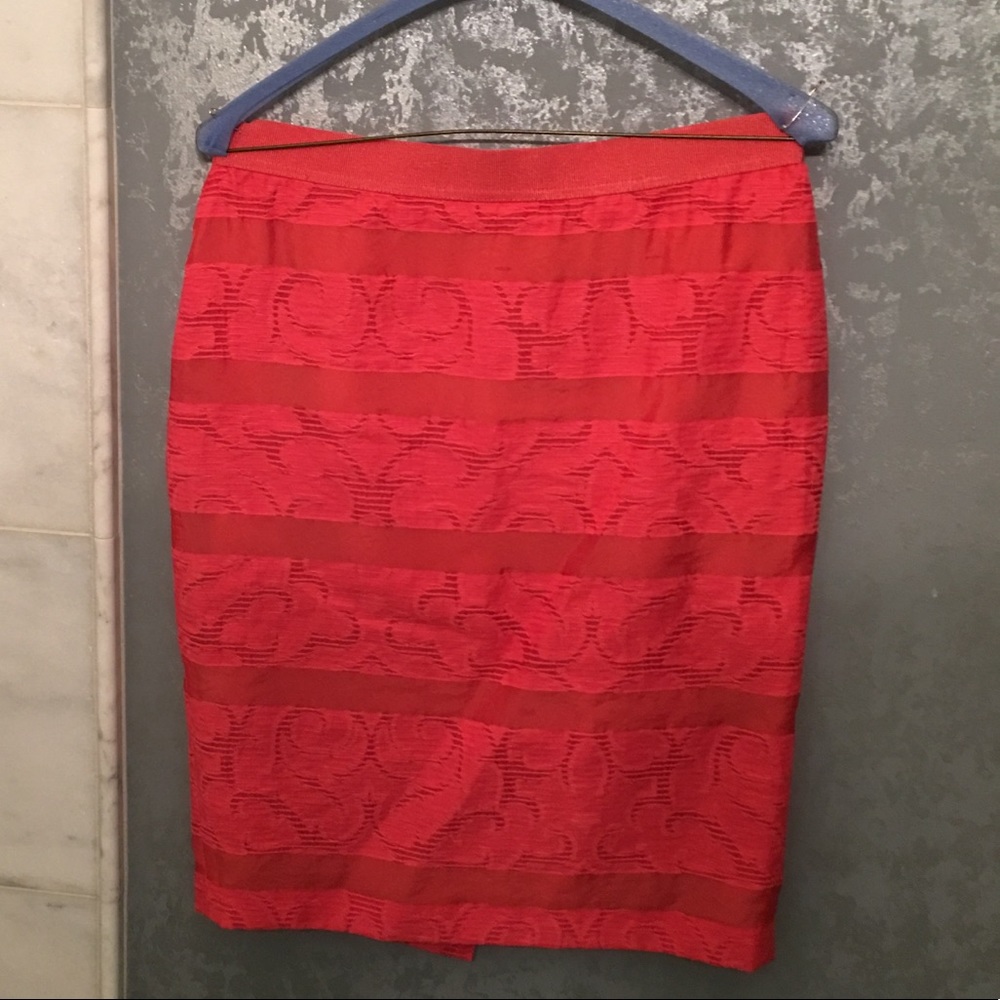 Beautiful organza pencil skirt 6 Coral Ann Taylor